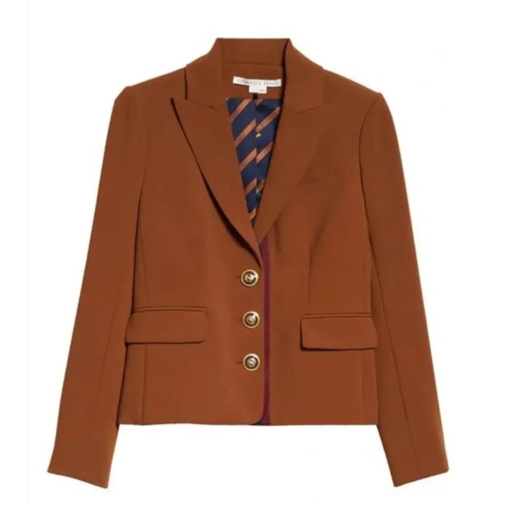 NEW Veronica Beard Academia Dickey brown Wool Blazer Single Breasted Size 12